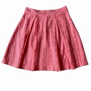 Vince Camuto Pleated Burnout A-line Skirt 10P in Tropic Guava